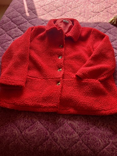 Damart red teddy coat - teddy, 22-24