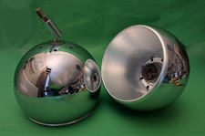 Matching Pair of 1960's Mid-Century 16cm Vintage Chrome Ball Spot Lamp Fittings