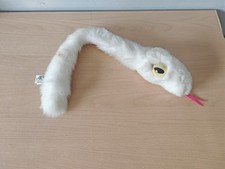 Vintage 2000s Ikea Poisonous Snake  White & Brown Soft Toy Plush Bendy 63cm