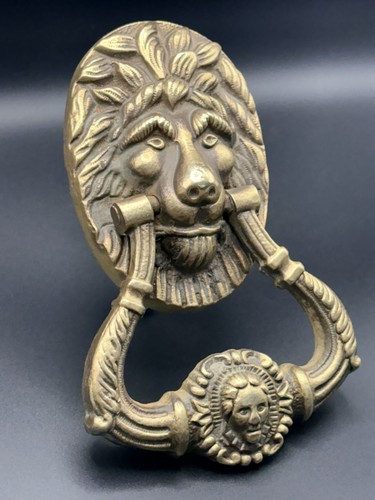 Vintage brass lion - vintage, head