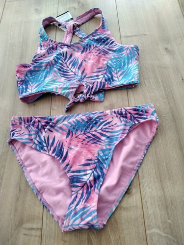 Blue pink leaves tankini - blue/pink, 16