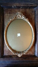 ANTIQUE GILT & GESSO WOOD PICTURE FRAME WITH GLASS