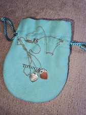  TIFFANY & Co Return to Mini Double Heart Necklace Red with Box-UK