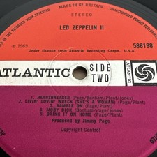 Led Zeppelin II 1st UK Press!! 1969 Red Plum 'WRECK' label, A2/B2!