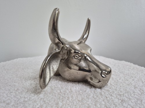 Silver metal stag head - stag, wall