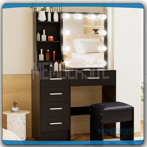 Black dressing table with - dressing,