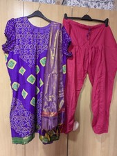 Purple Pink Bandhani Indian