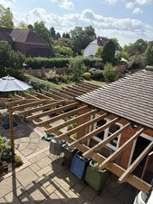 Large L-Shaped Wooden Pergola – Treated Timber Garden Frame Outdoor