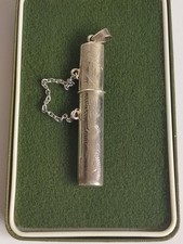 Vintage Sterling Silver Needle Case Pendant – Hand-Engraved, Stamped 925