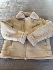 Zara Men's Shearling Aviator Jacket Ivory/ Cream . XL. NEW But Not Worn