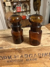 Vintage Pair Small Dark Amber