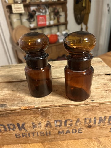Vintage pair small dark amber - vintage,
