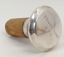 Vintage TIFFANY & CO .925 Sterling Silver Cork - Engraved Top
