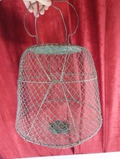 Vintage Collapsible Metal Fishing Keep Net Basket Trap