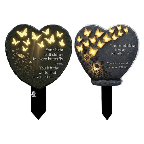 2pcs grave ornaments heart - grave, ornaments,