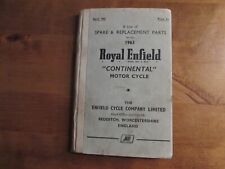 Royal Enfield "Continental", genuine factory parts book, dated 1963. Hardback