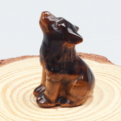 Crystal howling wolf figurines - wolf,