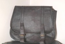 Leather Motorcycle cycling  Saddle Bag Pannier in chestnut leather vintage 