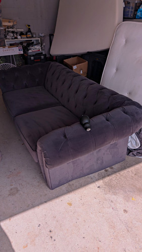 Grey velvet chesterfield - grey,