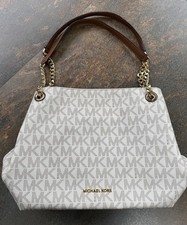 MICHAEL KORS JET SET ITEM LG SHOULDER TOTE MK SIGNATURE  - Vanilla / Acorn