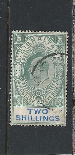Gibraltar 1904 green - 1904-08, 2s