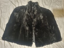 Luxury genuine black mink fur stole/shawl/cape/bolero evening formal sz 10-16