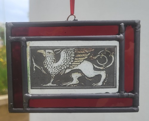 Stained glass griffin leaded - stained,