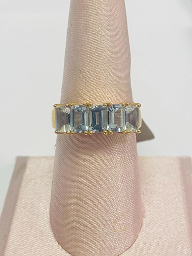 Aquamarine 14k gold vintage - aquamarine,