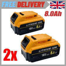 2Pack 8.0Ah Compatible with Dewalt DCB184 18V XR Slide Li-Ion Battery