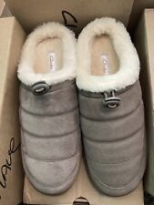 Mens Clarks 'Pilton Mule  Slip On Mule Slippers Stone Suede Leather Uk Size 8 G