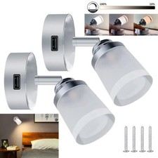 2x 12V LED Interior Spot Reading Light Camper Van Caravan Boat Touch Switch USB