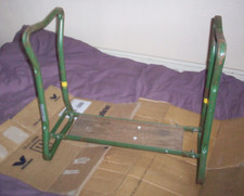 Vintage  Stool- Kneeler green metal Used -23 x 11 x 21 inch