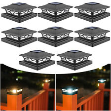2-8x LED Solar Powered Deck Post Lights Garden Cap Square Landscape Fence Lamps
