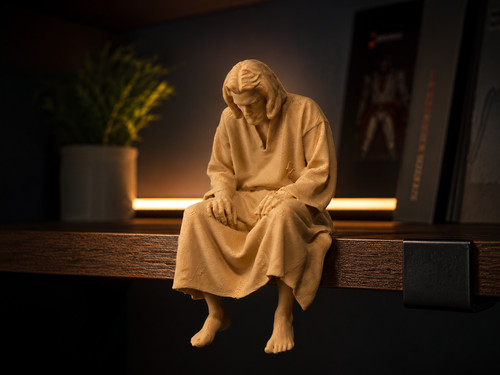 Sad jesus sitting ledge - sad,