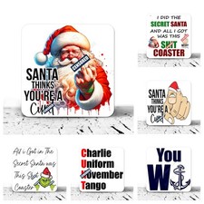 Funny Rude Drinks Coasters Secret Santa Office Work Friend Gift Beer Mat Coaster