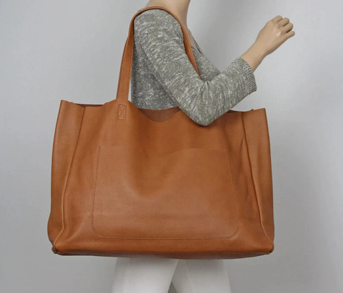 Brown tote bag large capacity - large,