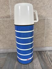 Vintage VACCO Flasks/thermose Made In England Blue With White Lid Used