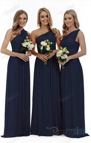 Chiffon one shoulder long - chiffon,