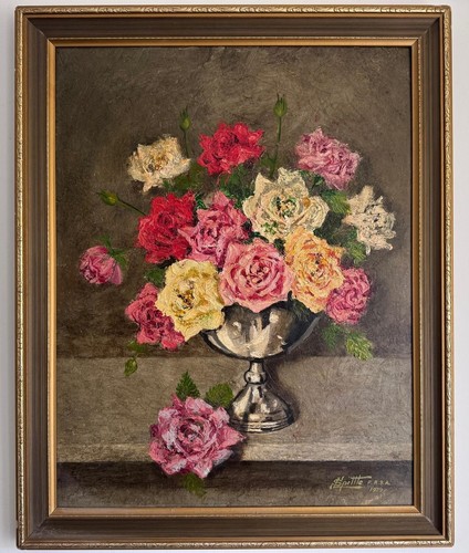 Vintage oil painting still - vintage,