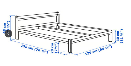 Used ikea neiden - double, bed