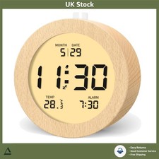 Digital Alarm Clock, Wooden