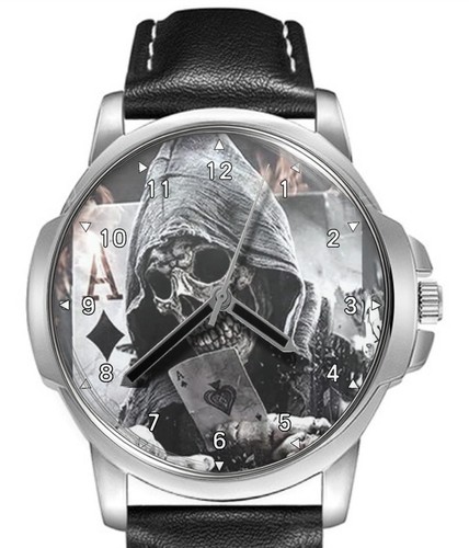 Grim playing cards leather - playing,