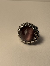 Stephen Webster Purple Crystal Haze Superstud 925 Silver Ring + Leather Case