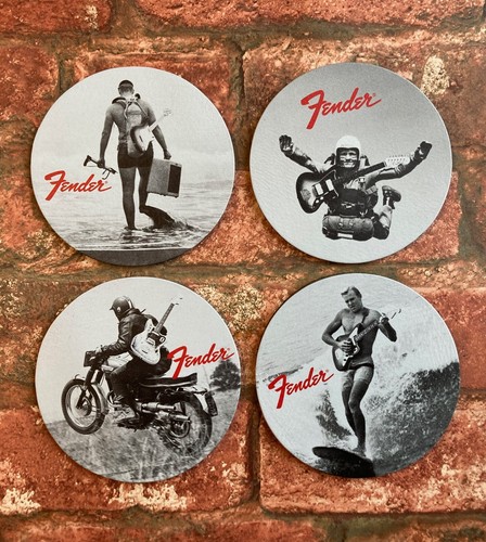 Fender leather coaster set - coaster, set-