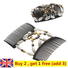 UK Elastic Hairpin Stretch Double Magic Hair Comb Handmade Beaded Hair Clip UK.