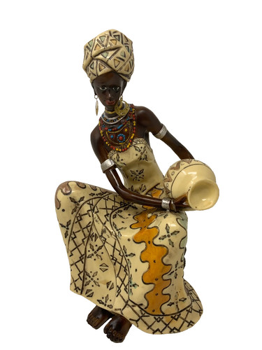 African sitting women with pot - sitting,