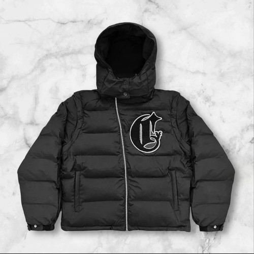 Matte black corvidae puffer - matte,