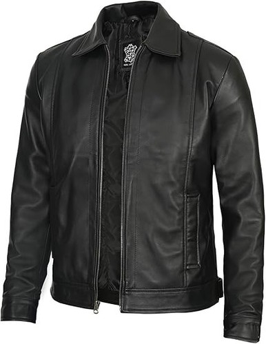 Mens leather jacket real - leather,