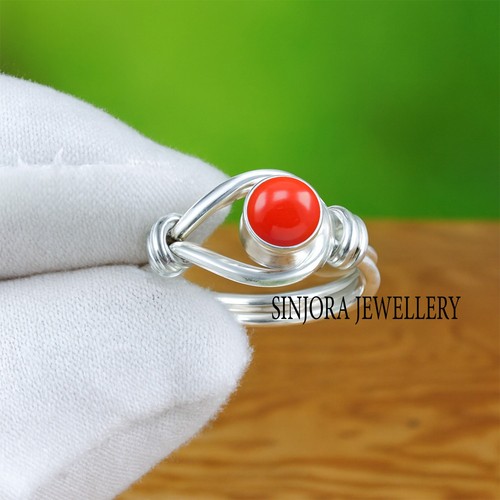 Red coral gemstone 925 - coral,
