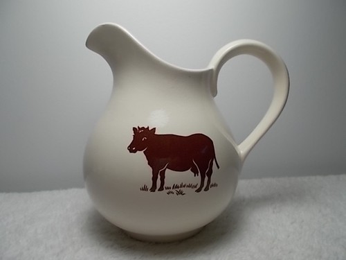 Vintage ivory brown - cow, duck